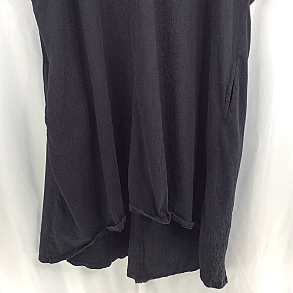 Lands End Caftan Dress Women's Plus Size 2X Black V-Neck Hi Low Dolman Sleeve - Picture 4 of 8